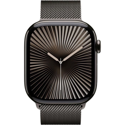 Apple Watch Series 10 (GPS + Cellular) - 46 mm - ardoise titane - montre intelligente avec boucle milanaise - maille en acier