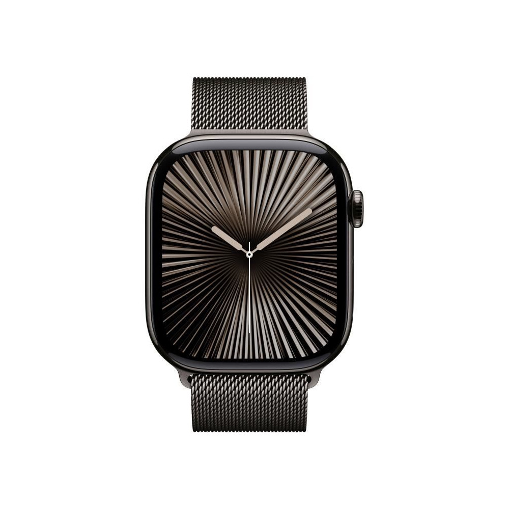 Apple Watch Series 10 (GPS + Cellular) - 46 mm - ardoise titane - montre intelligente avec boucle milanaise - maille en acier