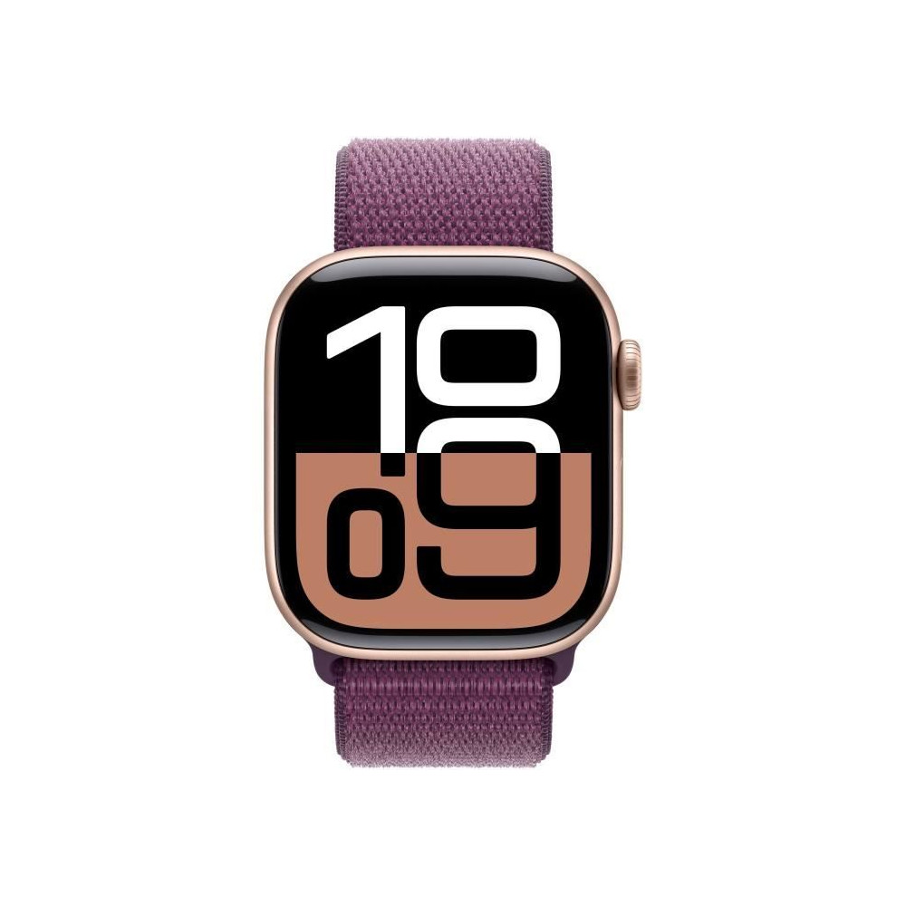 Apple Watch Series 10 (GPS) - 42 mm - aluminium rose or - montre intelligente avec boucle sport - deux couches de mati res te