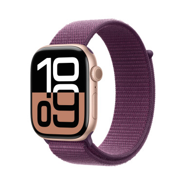 Apple Watch Series 10 (GPS) - 46 mm - aluminium rose or - montre intelligente avec boucle sport - deux couches de mati res te