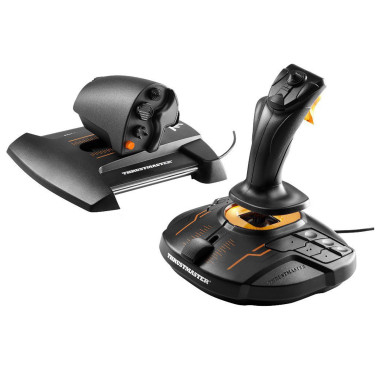 Thrustmaster T-16000M FCS Hotas Noir, Orange USB Joystick Analogique Numérique MAC, PC