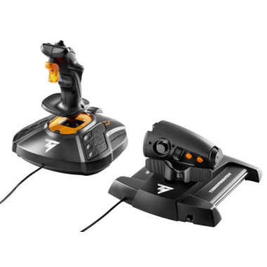 Thrustmaster T-16000M FCS Hotas Noir, Orange USB Joystick Analogique Numérique MAC, PC