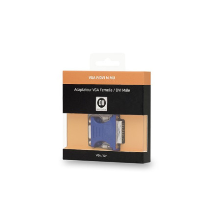 D2 Diffusion D2ADPVGAFDVIM changeur de genre de câble DVI VGA Bleu