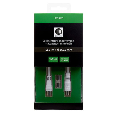 D2 Diffusion D2COAX150 câble coaxial 1,5 m PAL 9.52 mm Blanc