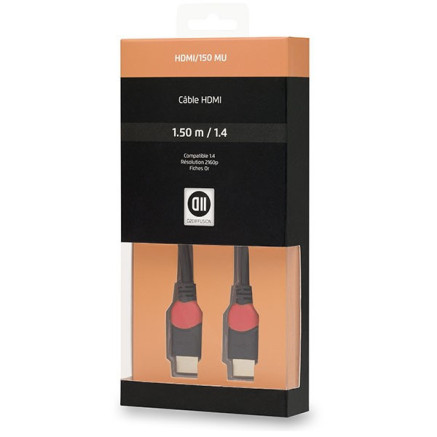 D2 Diffusion HDMI 150 MU câble HDMI 1,5 m HDMI Type A (Standard) Noir, Rouge