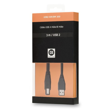 D2 Diffusion D2USBAB300 câble USB USB 2.0 3 m USB A USB B Noir