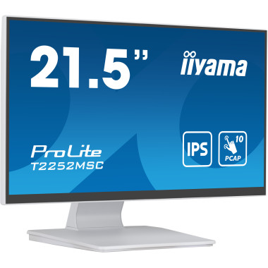 iiyama ProLite T2252MSC-W2 écran plat de PC 54,6 cm (21.5") 1920 x 1080 pixels Full HD LCD Écran tactile Table Blanc