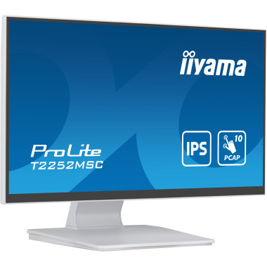 iiyama ProLite T2252MSC-W2 écran plat de PC 54,6 cm (21.5") 1920 x 1080 pixels Full HD LCD Écran tactile Table Blanc