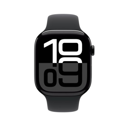 Apple Watch Series 10 (GPS) - 46 mm - aluminium noir jais - montre intelligente avec bande sport - fluoro lastom re - noir -