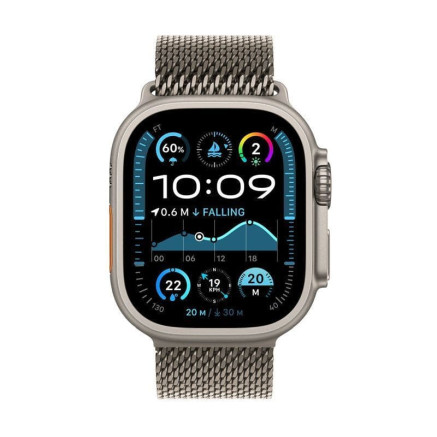 APPLE Watch Ultra 2 GPS + Cellular 49mm Natural Titanium Case with Natural Titanium Milanese Loop - S