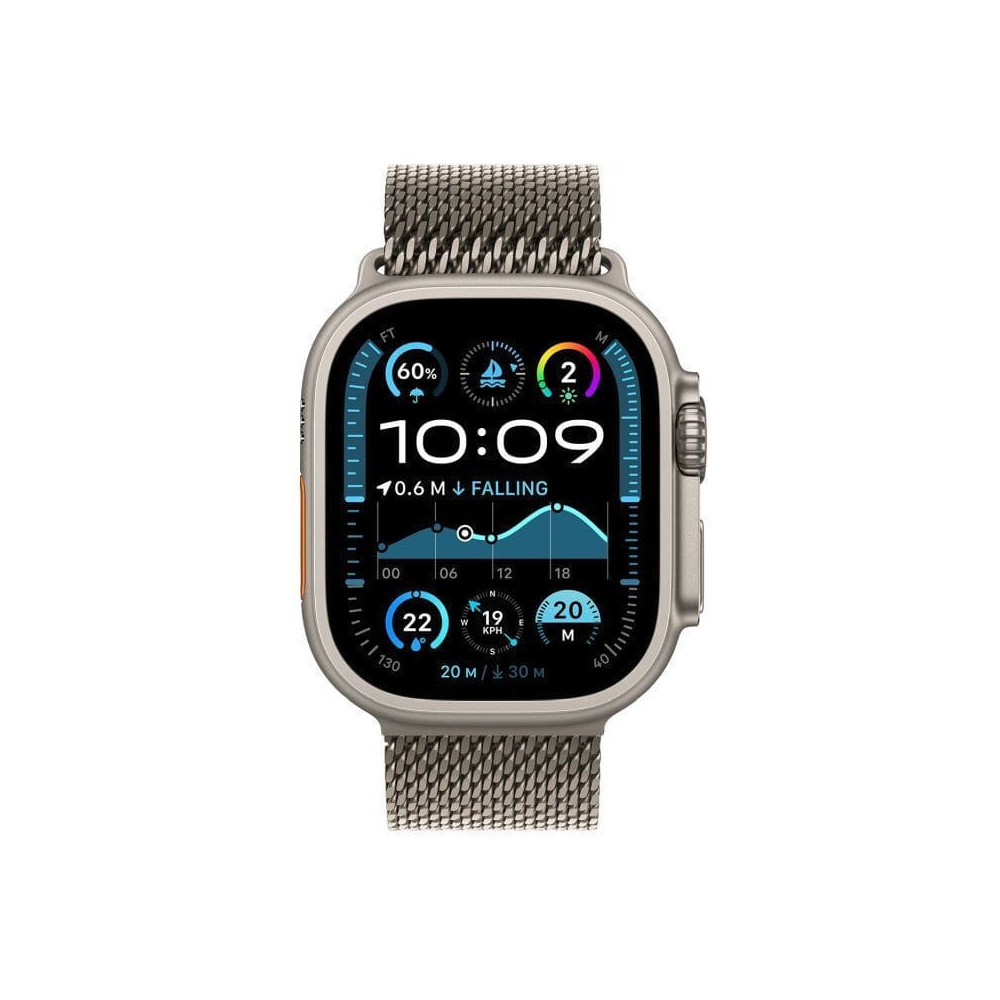 APPLE Watch Ultra 2 GPS + Cellular 49mm Natural Titanium Case with Natural Titanium Milanese Loop - S