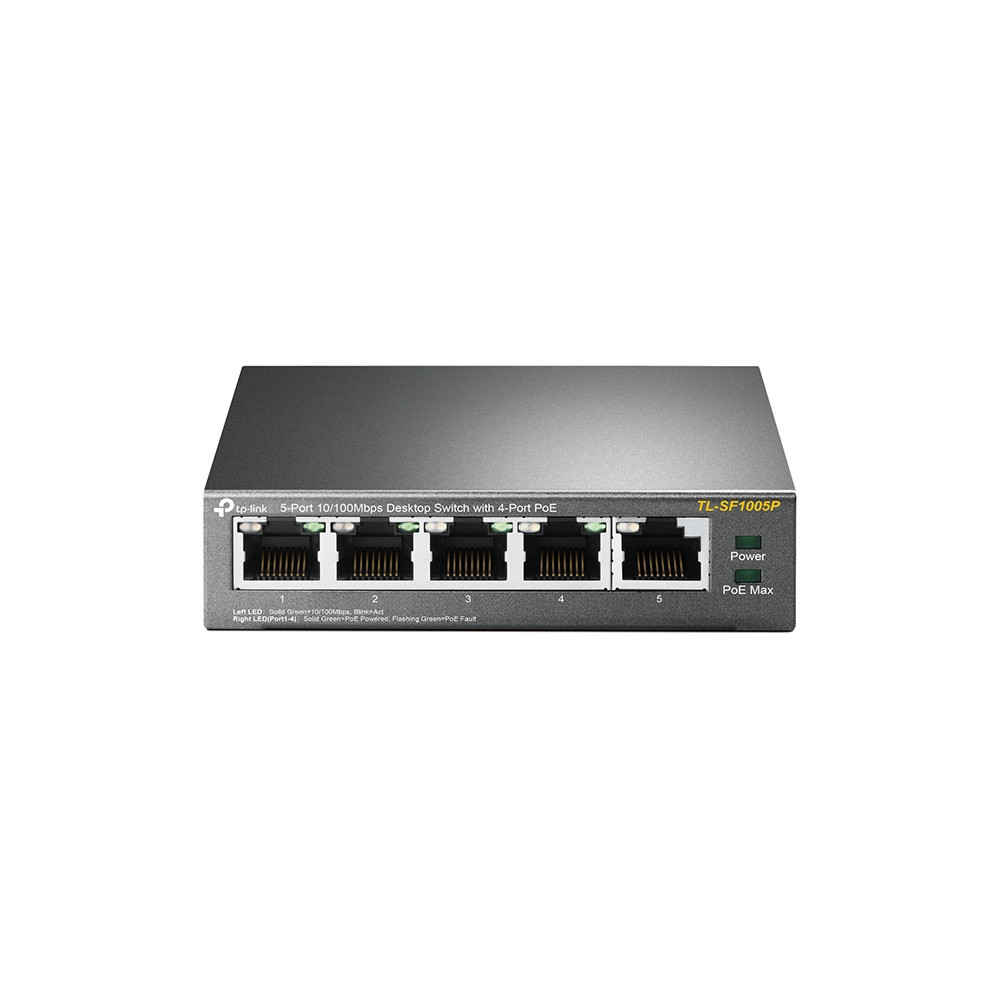 TP-Link TL-SF1005P commutateur réseau Non-géré Fast Ethernet (10 100) Connexion Ethernet, supportant l'alimentation via ce port TP-Link TL-SF1005P commutateur réseau Non-géré Fast Ethernet (10 100) Connexion Ethernet, supportant l'alimentation via ce port