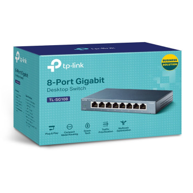 TP-Link TL-SG108 commutateur réseau Non-géré L2 Gigabit Ethernet (10 100 1000) Noir