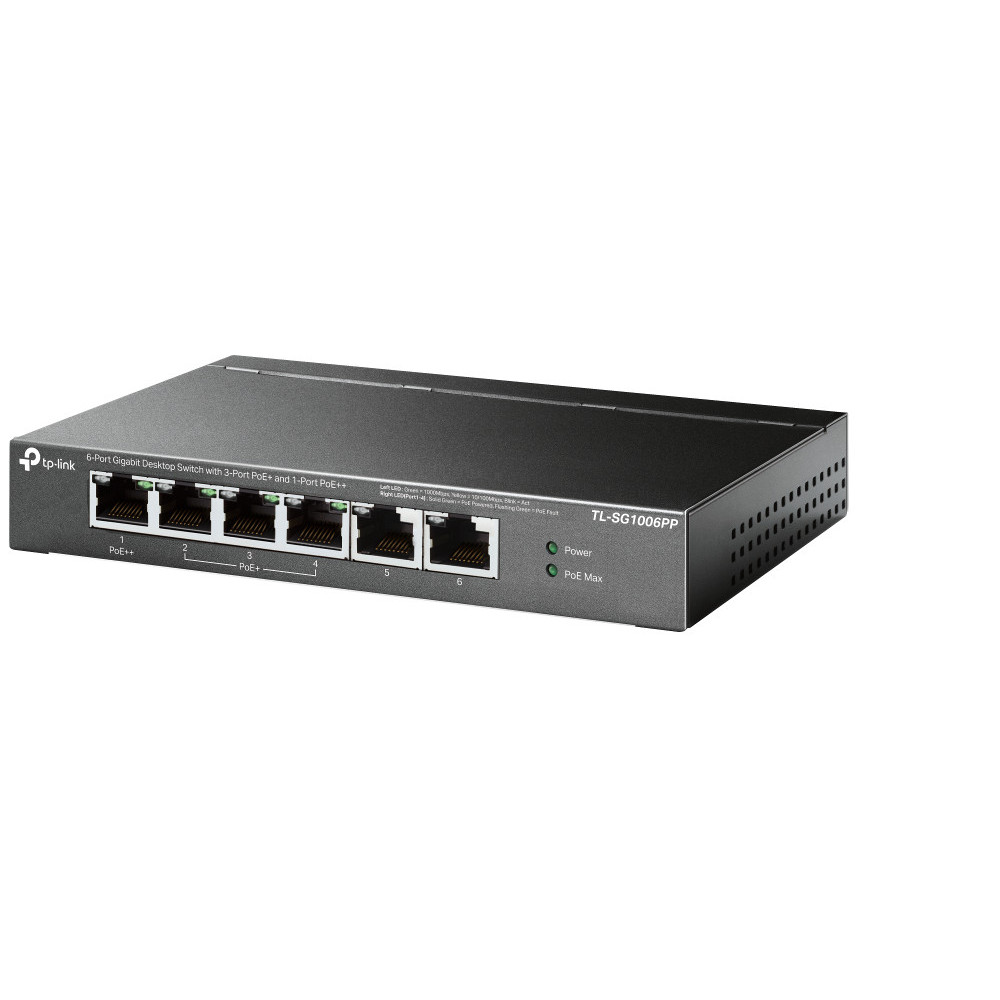 TP-Link TL-SG1006PP commutateur réseau Non-géré Gigabit Ethernet (10 100 1000) Connexion Ethernet, supportant l'alimentation