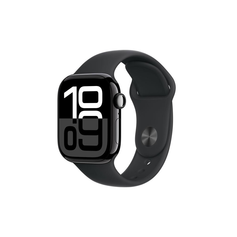 Apple Watch Series 10 (GPS + Cellular) - 42 mm - aluminium noir jais - montre intelligente avec bande sport - fluoro lastom r