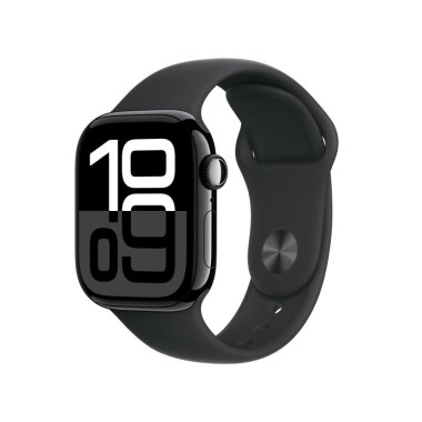 Apple Watch Series 10 (GPS + Cellular) - 42 mm - aluminium noir jais - montre intelligente avec bande sport - fluoro lastom r