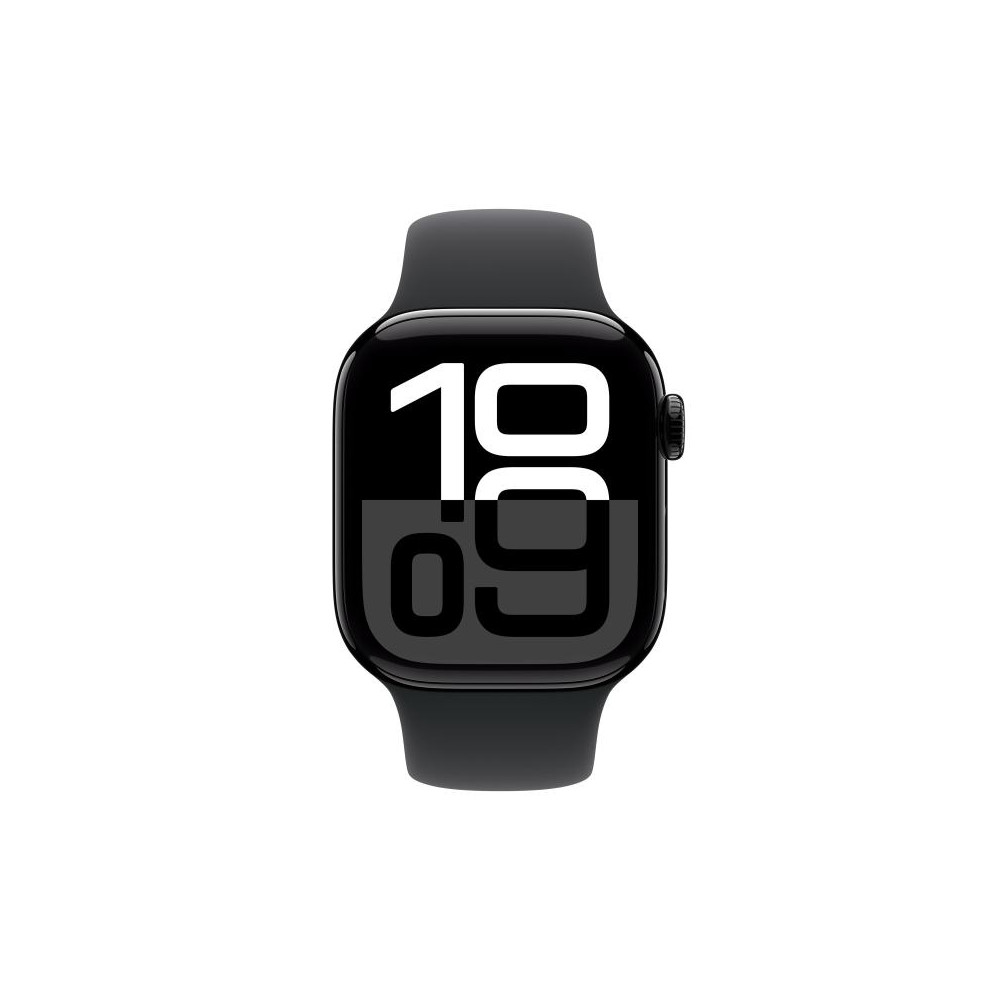 Apple Watch Series 10 (GPS + Cellular) - 42 mm - aluminium noir jais - montre intelligente avec bande sport - fluoro lastom r