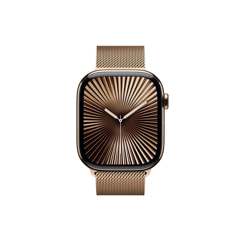 Apple Watch Series 10 (GPS + Cellular) - 46 mm - titane dor  - montre intelligente avec boucle milanaise - maille en acier in