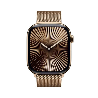 Apple Watch Series 10 (GPS + Cellular) - 46 mm - titane dor  - montre intelligente avec boucle milanaise - maille en acier in