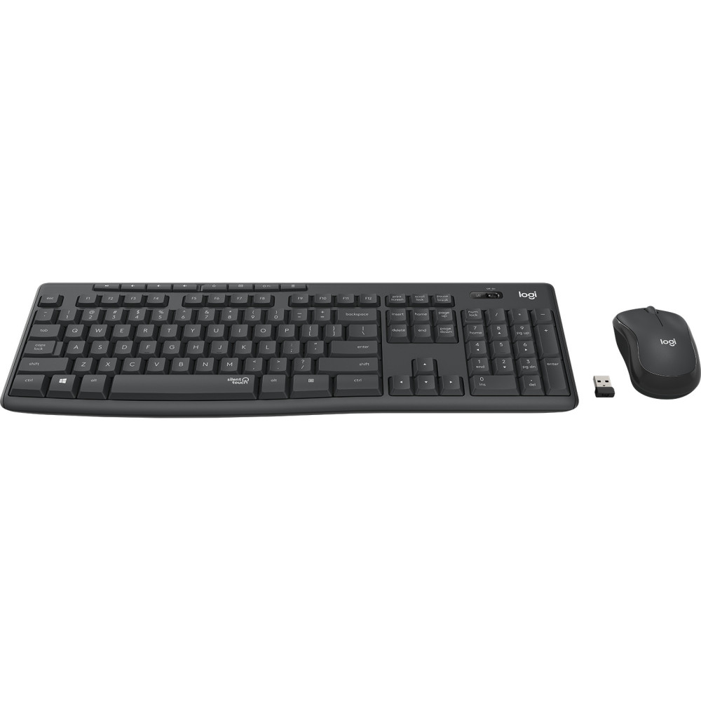 Logitech MK295 Silent Wireless Combo clavier Souris incluse Bureau USB QWERTY Nordique Graphite
