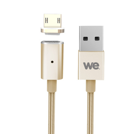 WE WEUSBMICROMAG120O câble USB 1,2 m USB A Micro-USB A Or