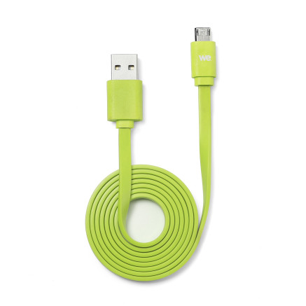 WE WEUSBMICROPLREV100VE câble USB 1 m USB A Micro-USB A Vert