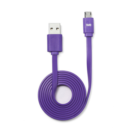 WE WEUSBMICROPLREV100VI câble USB 1 m USB A Micro-USB A Violet