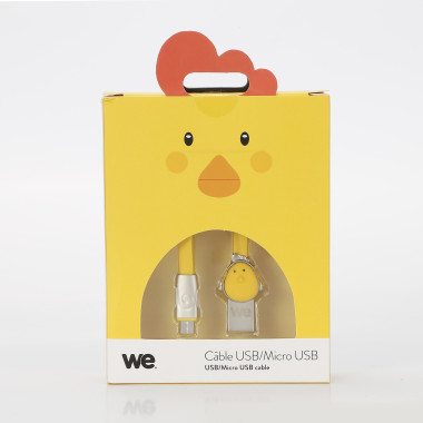 WE WEUSBMICROPOU100J câble USB 1 m USB A Micro-USB A Jaune