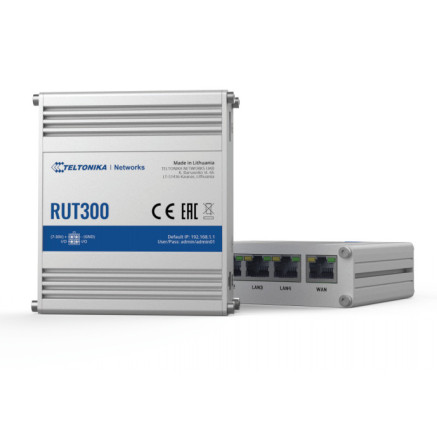 Teltonika RUT300 Routeur connecté Fast Ethernet Bleu, Métallique
