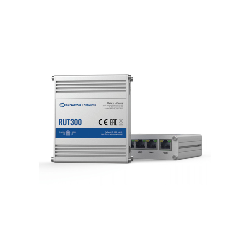 Teltonika RUT300 Routeur connecté Fast Ethernet Bleu, Métallique Teltonika RUT300 Routeur connecté Fast Ethernet Bleu, Métallique