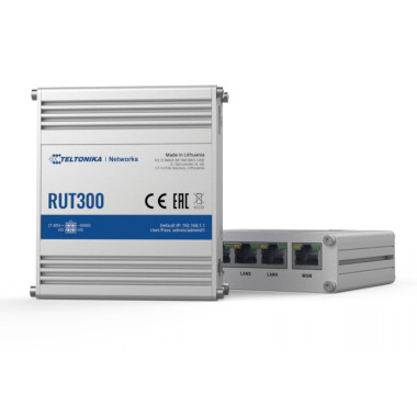 Teltonika RUT300 Routeur connecté Fast Ethernet Bleu, Métallique