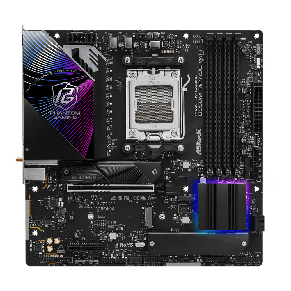 Asrock Phantom Gaming B850M Riptide WiFi AMD B850 Emplacement AM5 micro ATX