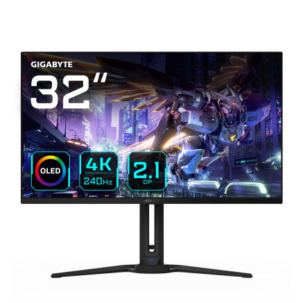GIGABYTE AORUS FO32U2P écran plat de PC 80 cm (31.5") 3840 x 2160 pixels 4K Ultra HD OLED Noir