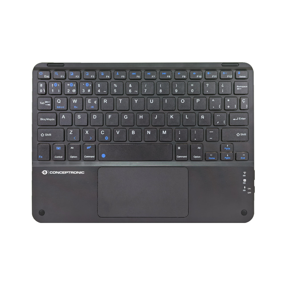 Conceptronic TOBIN01BES clavier Universel Bluetooth QWERTY Espagnole Noir Conceptronic TOBIN01BES clavier Universel Bluetooth QWERTY Espagnole Noir