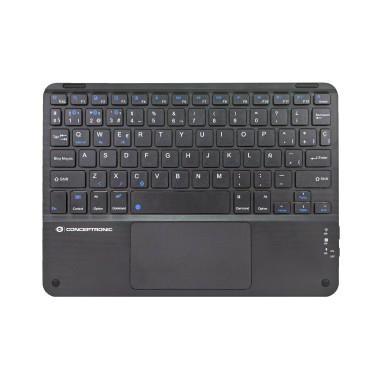 Conceptronic TOBIN01BES clavier Universel Bluetooth QWERTY Espagnole Noir