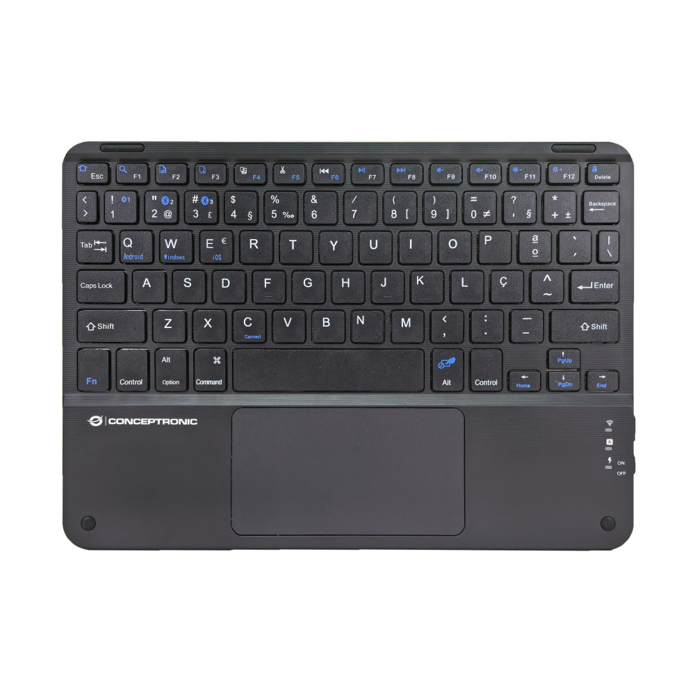 Conceptronic TOBIN01BPT clavier Universel Bluetooth QWERTY Portuguais Noir Conceptronic TOBIN01BPT clavier Universel Bluetooth QWERTY Portuguais Noir