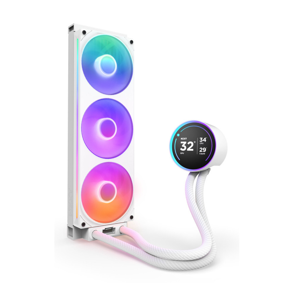 NZXT Kraken Elite 360 RGB Processeur Refroidisseur de liquide tout-en-un 12 cm Blanc 1 pièce(s)