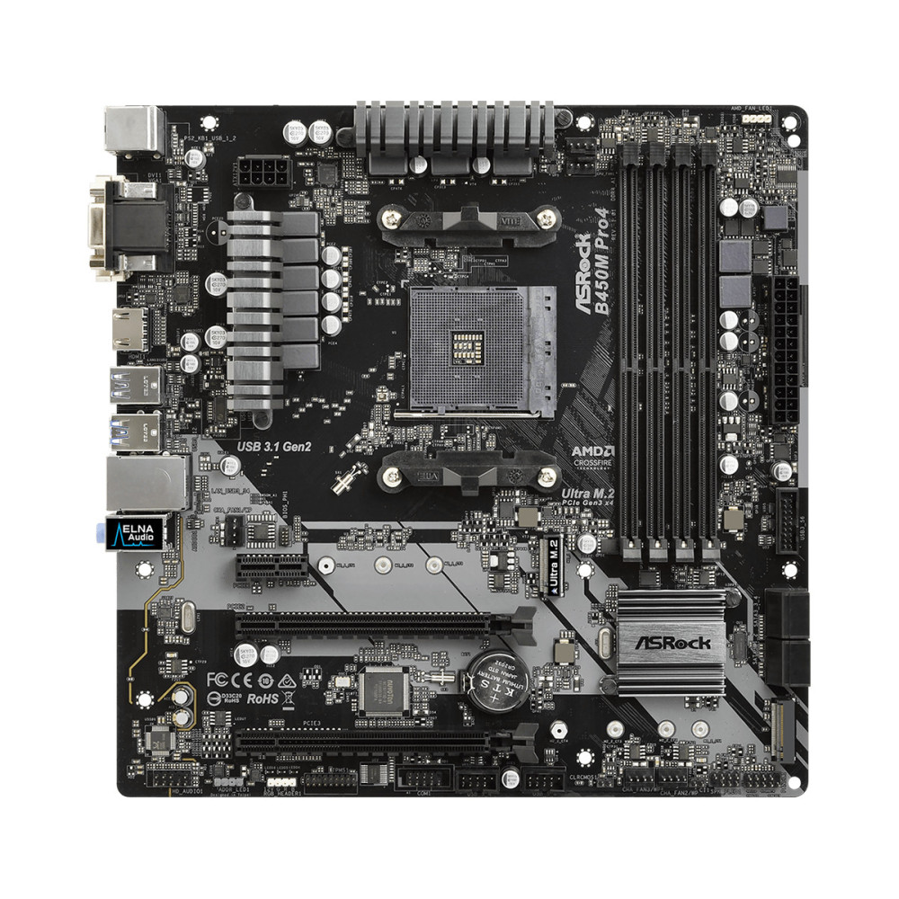 Asrock B450M Pro4 AMD B450 Emplacement AM4 micro ATX