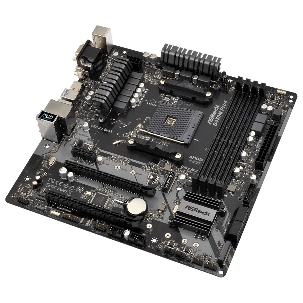 Asrock B450M Pro4 AMD B450 Emplacement AM4 micro ATX