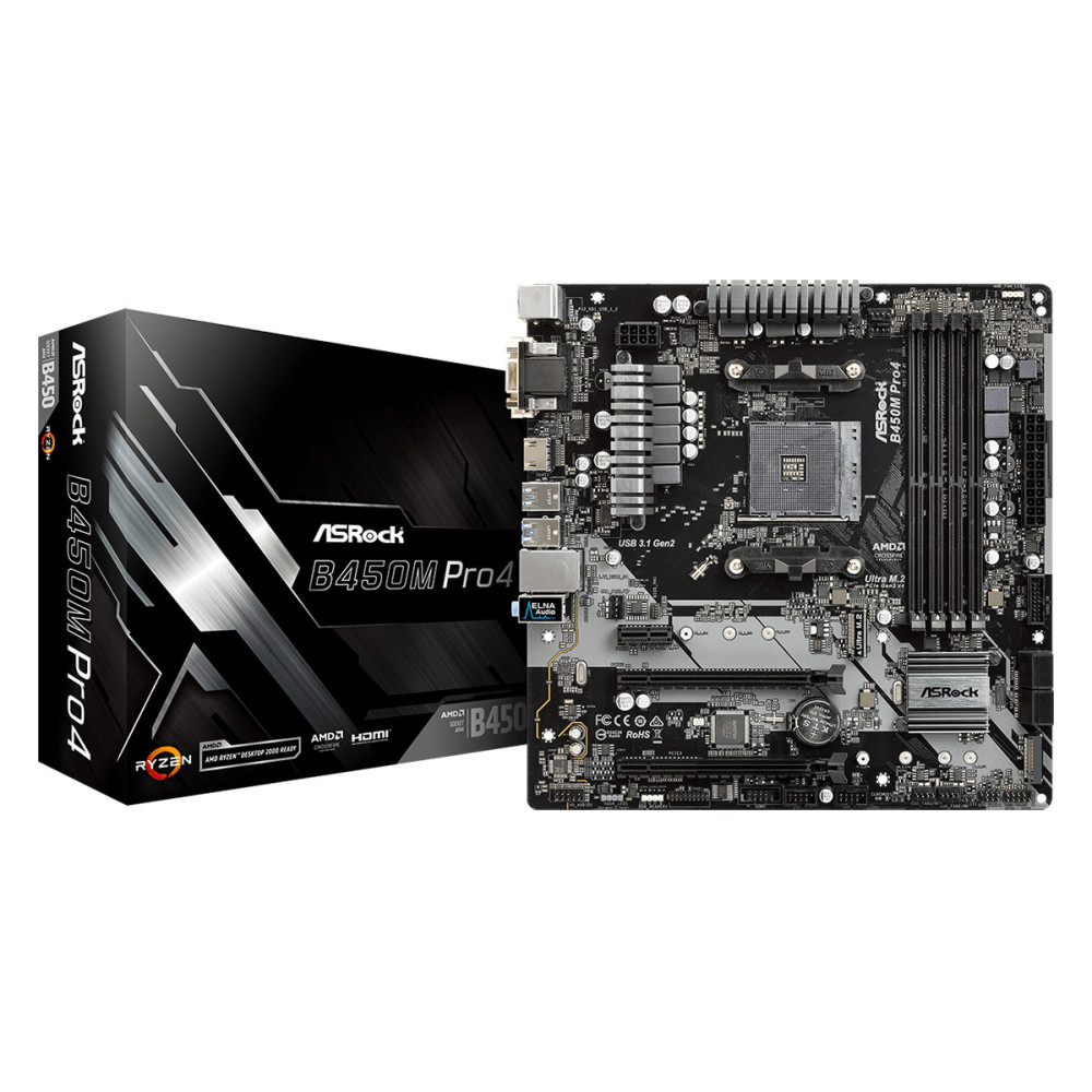 Asrock B450M Pro4 AMD B450 Emplacement AM4 micro ATX