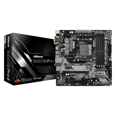 Asrock B450M Pro4 AMD B450 Emplacement AM4 micro ATX