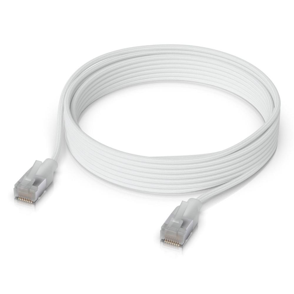 Ubiquiti UACC-Cable-Patch-EL-C6A-3M-W câble de réseau Translucide, Blanc Cat6a