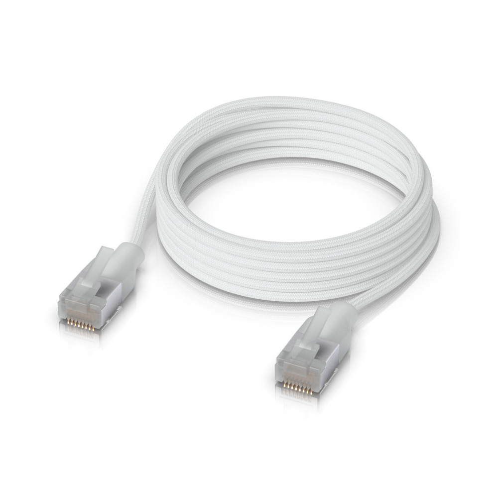 Ubiquiti UACC-Cable-Patch-EL-C6A-2M-W câble de réseau Translucide, Blanc Cat6a