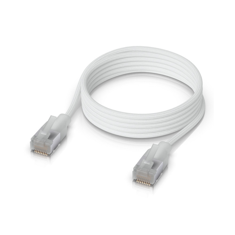 Ubiquiti UACC-Cable-Patch-EL-C6A-1M-W câble de réseau Translucide, Blanc Cat6a