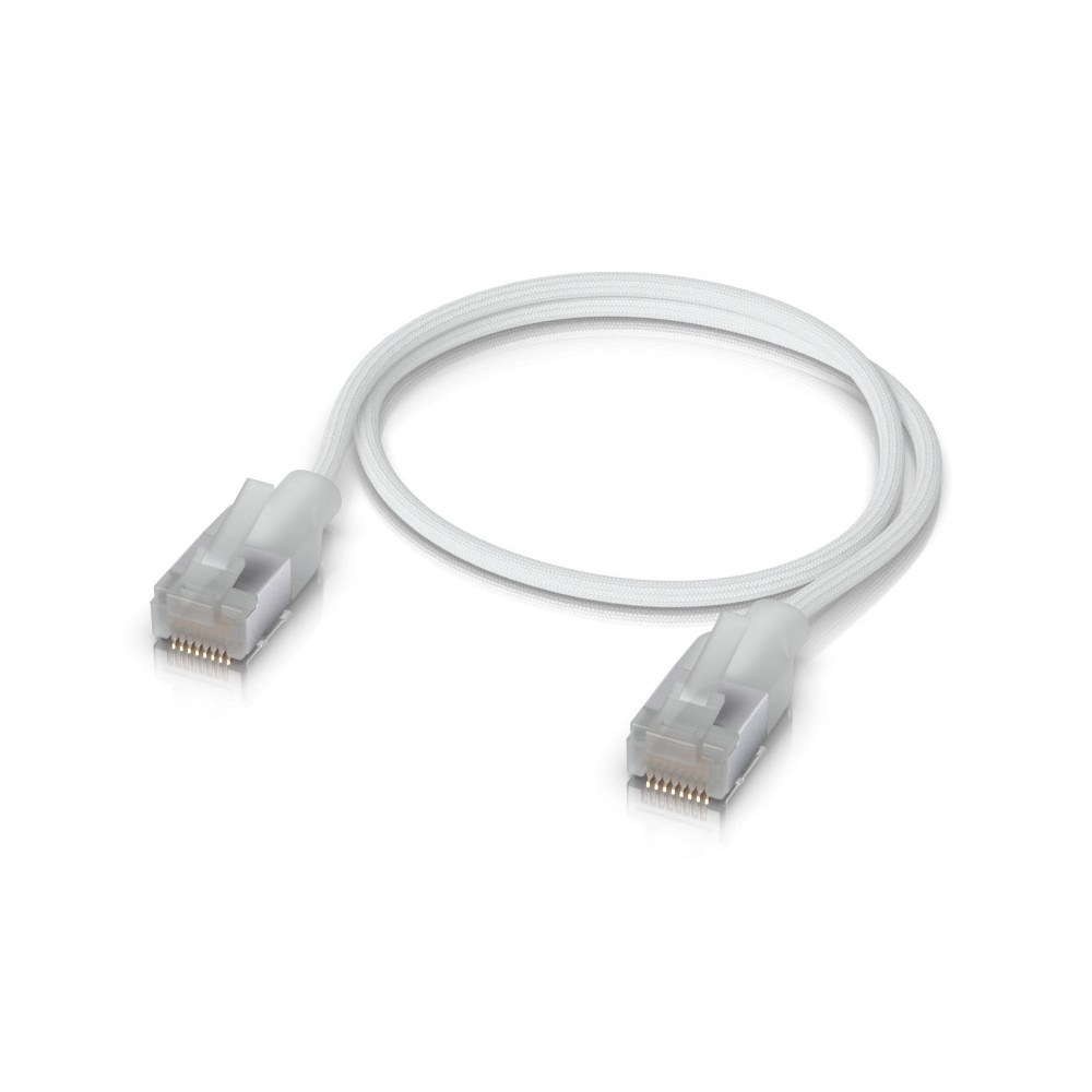 Ubiquiti UACC-Cable-Patch-EL-C6A-0.3M-W câble de réseau Translucide, Blanc 0,3 m Cat6a