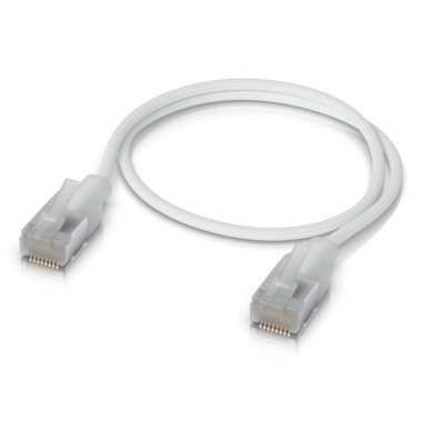 Ubiquiti UACC-Cable-Patch-EL-C6A-0.3M-W câble de réseau Translucide, Blanc 0,3 m Cat6a