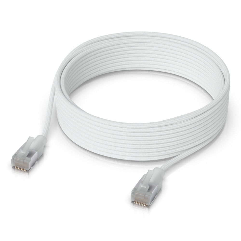 Ubiquiti UACC-Cable-Patch-EL-C6A-8M-W câble de réseau Translucide, Blanc Cat6a
