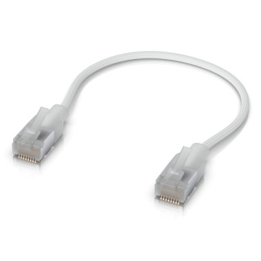 Ubiquiti UACC-Cable-Patch-EL-C6A-0.15M-W câble de réseau Translucide, Blanc 0,15 m Cat6a