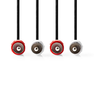 Nedis CAGL24200BK100 câble audio 10 m 2 x RCA Rouge, Blanc