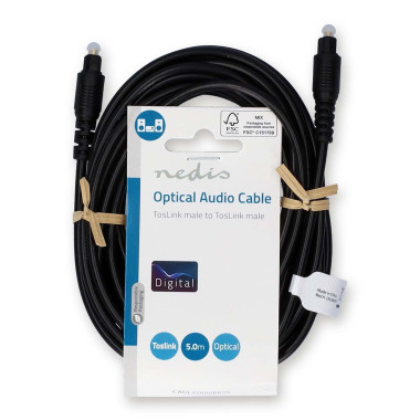 Nedis CAGL25000BK50 câble audio 5 m Toslink Noir
